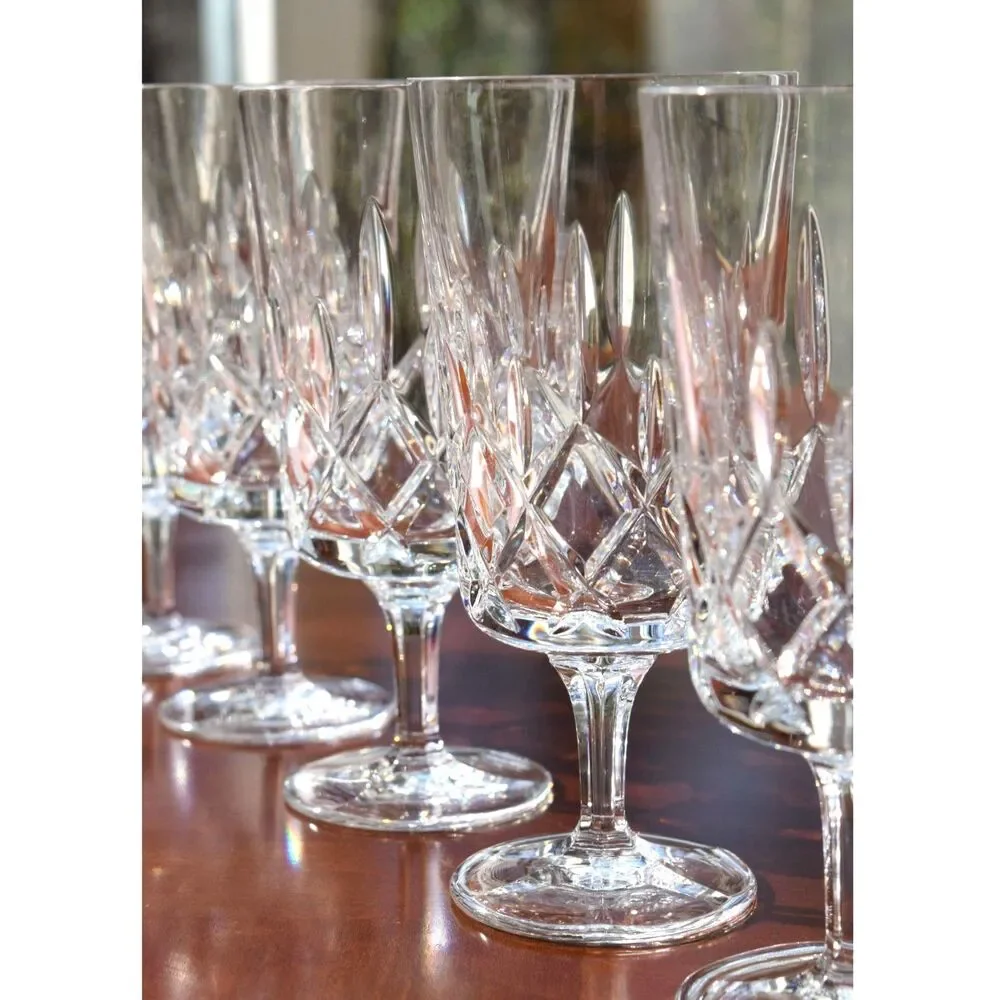 Set of 6 Vintage Gorham Crystal King Edward Iced Tea Glasses - With Original Box